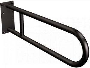 ANDEX Uchwyt półokrągły stały z płytą czarny 819/NG/