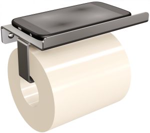 ANDEX Wieszak na papier z półką TECHNIC stal nierdzewna polerowana 331/SG (Stal polerowana)