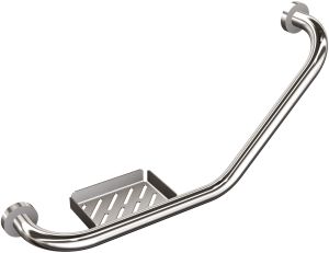 ANDEX Uchwyt prysznicowy kątowy z mydelniczką 921/SG (Stal polerowana)