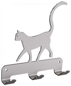 ANDEX Wieszak 3-hakowy z kotem TECHNIC stal nierdzewna polerowana 334/SG (Stal polerowana)